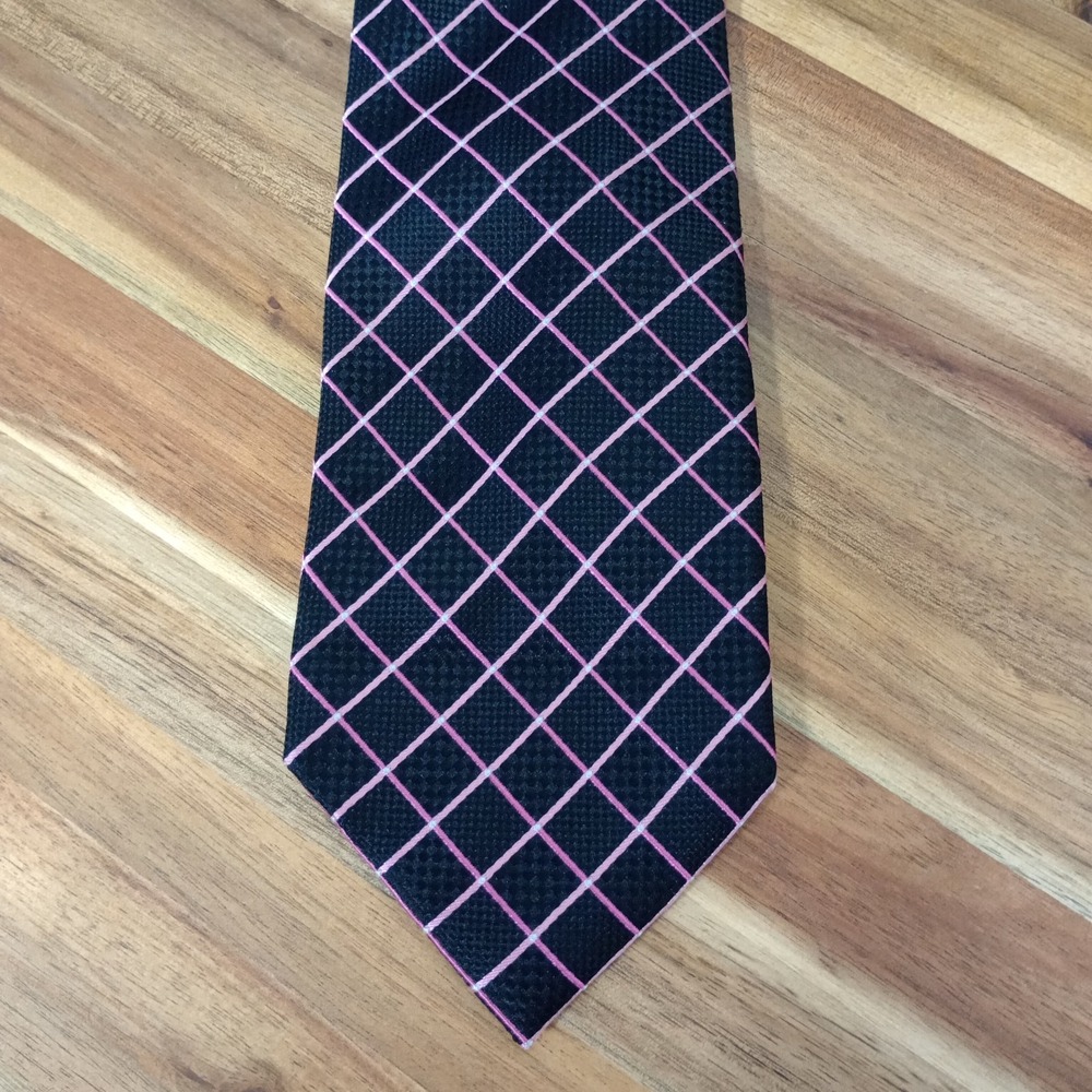 Countess Mara Tie Necktie Diamond Stripe 100% Silk Crown Embroidery Designer